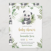 Panda Bamboo Baby shower Kaart (Voorkant / Achterkant)