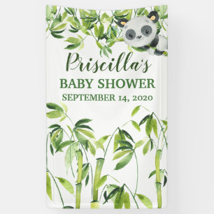 Panda Bamboo Green Baby shower Banner