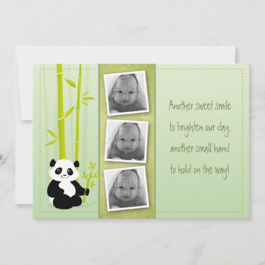 Panda bambou - carte Faire-part de naissance (Devant)
