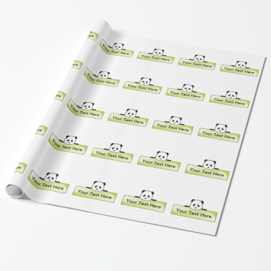 Panda Banner Cadeaupapier (Uitgerold)