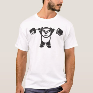 Panda Barbell overhead persen T-shirt