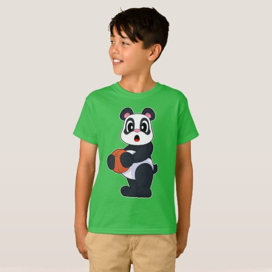 Panda Basketball player Basketball T-shirt (Voorkant volledig)