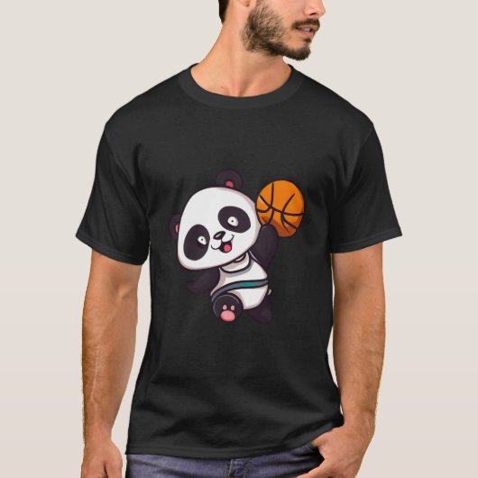 Panda Basketball Player Basketballer T-shirt (Voorkant)