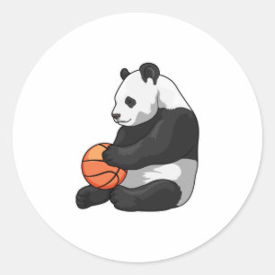 Panda Basketball speler Basketball Ronde Sticker