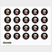 Panda Basketballer Basketballer Ronde Sticker (Vel)