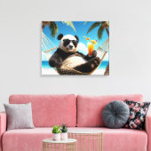 Panda Beach Relaxation Canvas Afdruk (Insitu (Woonkamer))