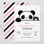 Panda Bear Birthday Party Invitation (Devant / Derrière)