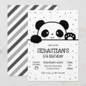 Panda Bear Birthday Party Invitation (Devant / Derrière)