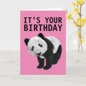 PANDA BEAR CARTE D'ANNIVERSAIRE (Fleur jaune)