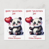Panda Bear Carte de la Saint Valentin pour enfants (Devant)