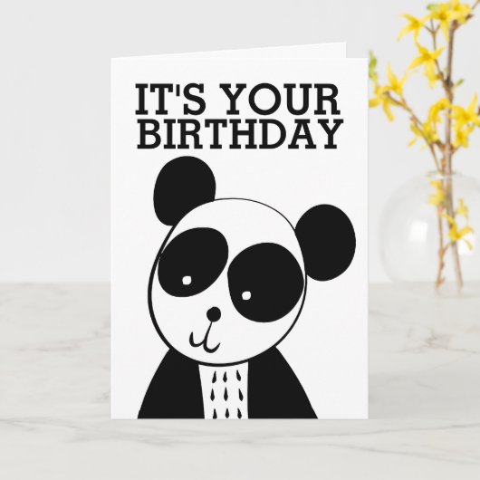 PANDA BEAR CARTES D'ANNIVERSAIRE (Fleur jaune)