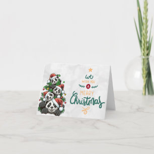Panda Bear Famille pour cartes de Noël