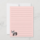 Panda Bear Kid's Cute Flat Stationnaire Cartes (Dos)