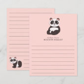 Panda Bear Kid's Cute Flat Stationnaire Cartes (Devant / Derrière)