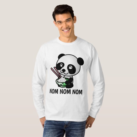 PANDA BEAR MANGER AVEC CHOPSTICKS T-Shirts (Devant entier)