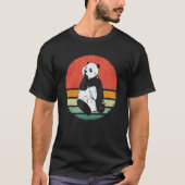 Panda Bear Pandas Animal Retro Sunset T-shirt (Voorkant)