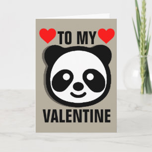 PANDA BEAR VALENTINE'S DAY I LOVE YOU CARDS KAART