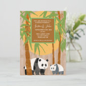 Panda Bears & Bamboo Faire-part de mariage (Debout devant)