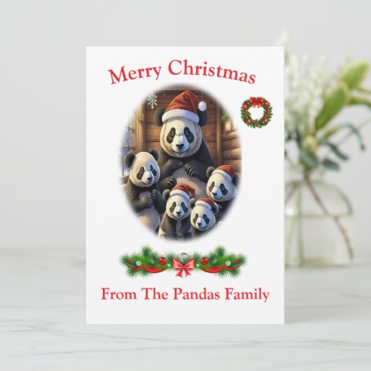 Panda Bears Cartes de Noël (Debout devant)