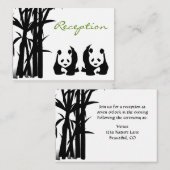 Panda Bears et cartes de réception de mariage en b (Devant / Derrière)