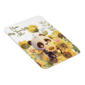 Panda Bébé Avec Tournesol Flexible Magnet Photo (Côté Droit)