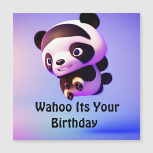 Panda bébé volant, carte magnétique