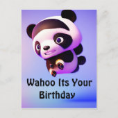 Panda bébé volant, carte postale (Devant)