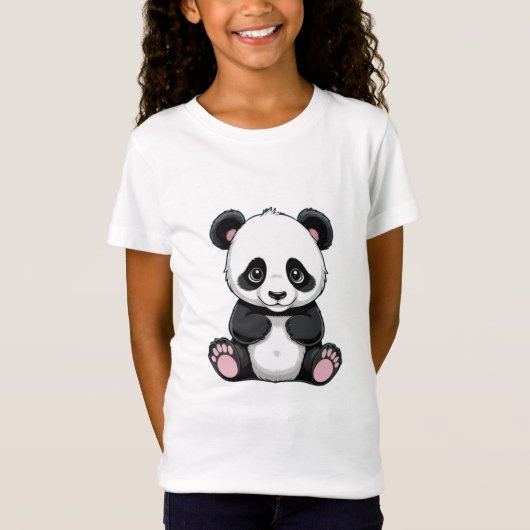 Panda bedrukt T-shirt (Voorkant)