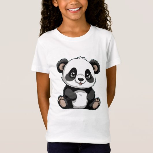 Panda bedrukt T-shirt (Voorkant)