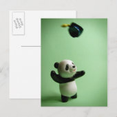 Panda Beer afstudeerdop gooien Aankondigingskaart (Voorkant / Achterkant)