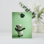 Panda Beer afstudeerdop gooien Aankondigingskaart (Staand voorkant)