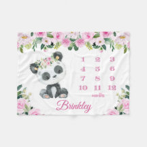 Panda Beer Baby Girl Maandelijkse mijlpaal Baby