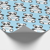 Panda Beer Baby shower Cadeaupapier (Hoek)