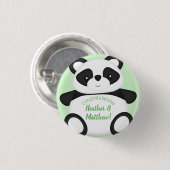 Panda Beer Baby shower Ronde Button 3,2 Cm (Voorkant /achterkant)