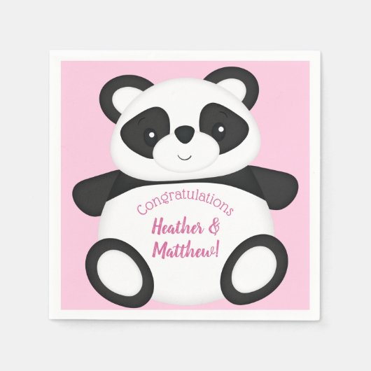 Panda Beer Baby shower Servet (Voorkant)