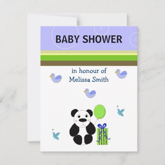 Panda Beer Babyshower Uitnodiging (Voorkant)