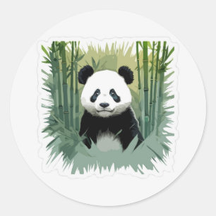 Panda Beer bamboe in het bos Ronde Sticker