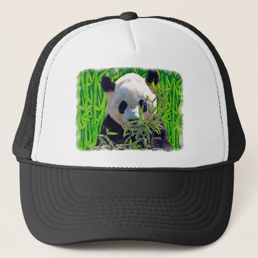 Panda Beer & Bamboe Wildlife Art Trucker Pet (Voorkant)