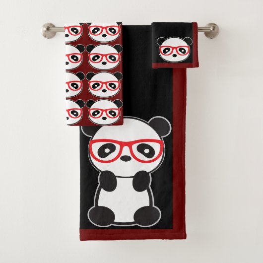 Panda Beer Bathroom Towels - Leon Bad Handdoek (Insitu)