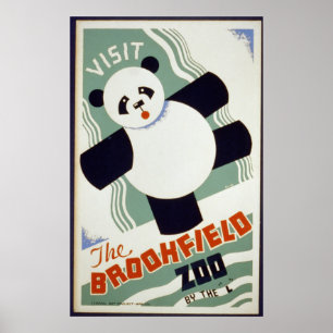 Panda Beer Bezoek de Brookfield Zoo WPA Poster