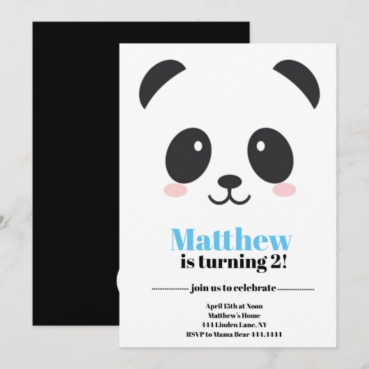 Panda Beer Birthday Kaart (Voorkant / Achterkant)