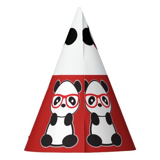 Panda Beer Birthday Petten - Leon Panda Cartoon Be Feesthoedjes (Achterkant)