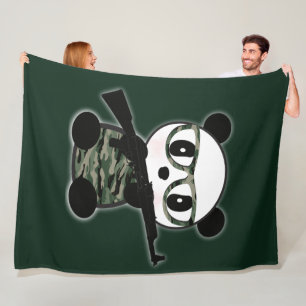 Panda Beer Blanket - Militair Panda Beer dat wordt Fleece Deken