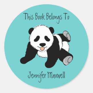 Panda Beer Bookplate Ronde Sticker