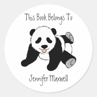Panda Beer Bookplate Ronde Sticker