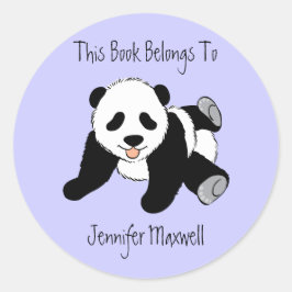 Panda Beer Bookplate Ronde Sticker