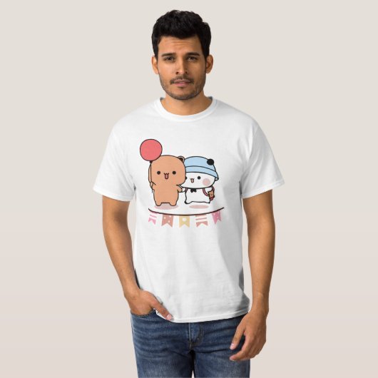 PANDA BEER, bubu en dudu knuffels liefde ballon T-shirt (Voorkant volledig)