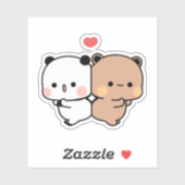Panda beer, bubu en dudu liefde sticker (Vel)