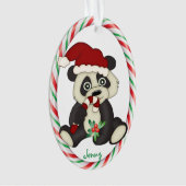 Panda Beer Candy Cane Lijst Ornament (voorkant)