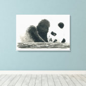 Panda beer canvas afdruk (Insitu (Houten vloer))